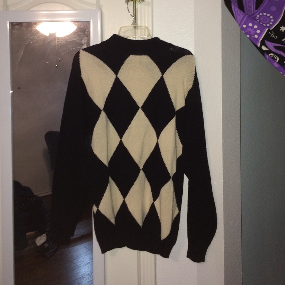 Black and White Argyle Sweater